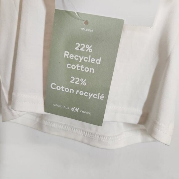 NWT H&M Divided Cotton cropped top‎ in White Size XS - Picture 6 of 8